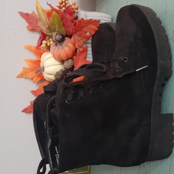 MILITARY CHUNKY LACE UP BOOTS SZ 11 - Picture 2 of 7